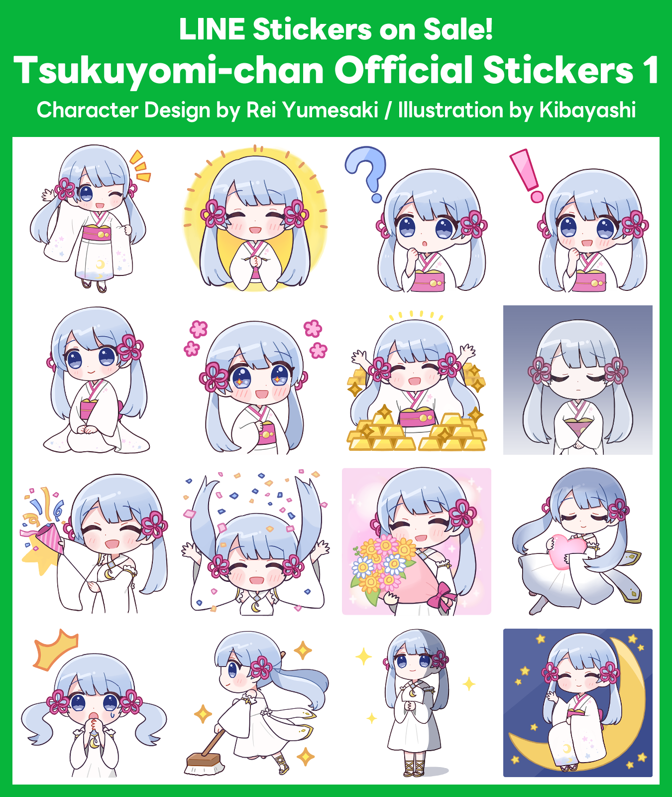 Tsukuyomi-chan Official Stickers 1
